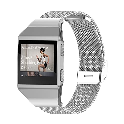 Gheper Banda de Metal Compatible con Fitbit ionic Malla tejida de acero inoxidable Smartwatch Pulseras Correa de repuesto