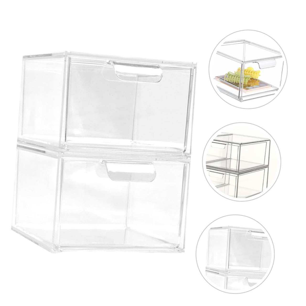 Organizador de Cajones de Maquillaje 2 Piezas Plástico Transparente