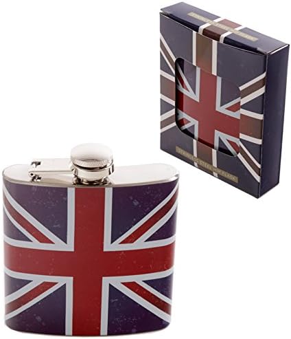 Fun Union Jack Stainless Steel Hip Flask - 6oz