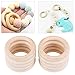 10Pcs Natural Wood Teething Rings Baby Infant Teether Wooden Bracelet Necklace DIY Craft