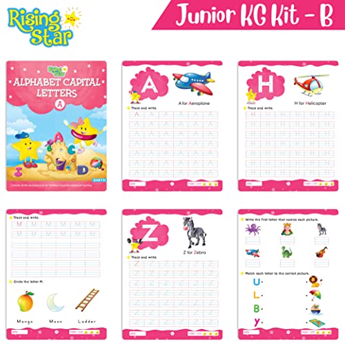 Image of Rising Star Preschool Learning Junior KG Kit B| Pattern Writing| Alphabet Capital & Small Letters| Numbers 1-50| General Knowledge| Rhymes & Stories| ... Kids Early Learning Books | Ages 4-5 Years