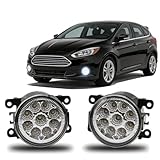 qobsos Fog Light Bulb 3.5 Inch For Ford Focus Front 2012 2013 2014 Bumper LED Fog Lights Lamps Pair,6000k,Pack of 2