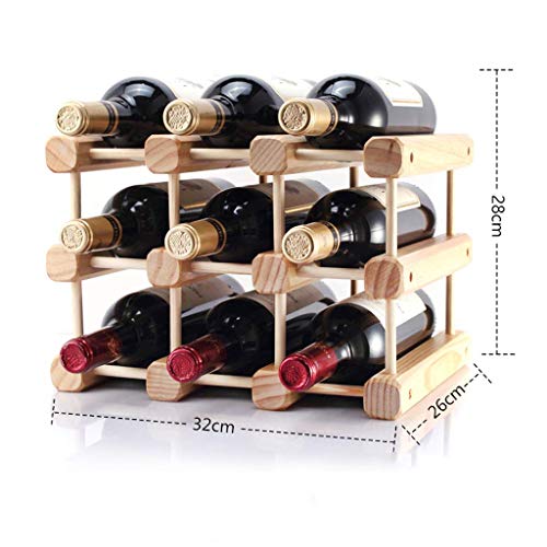Soporte para botellas de vino de madera maciza 32x26x28cm miniatura 2
