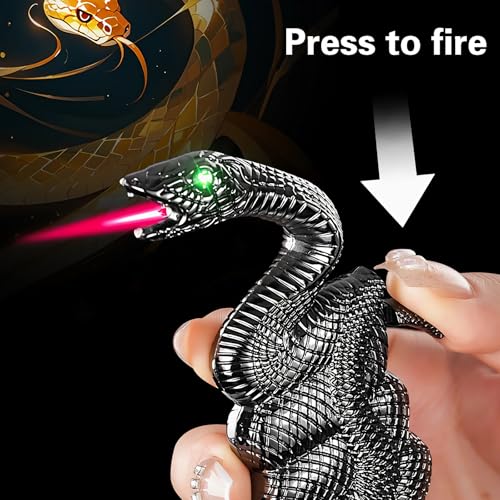 Encendedor antorcha con diseño serpiente oro miniatura 2