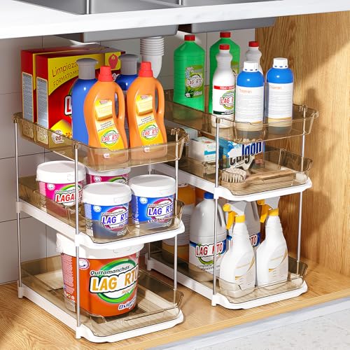 Delamu Under Sink Organizer, 3-Stöckiger Spülschrank Organizer, Bernstein – Ansicht 7