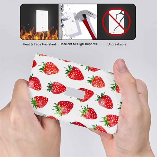 Plaque pour interrupteur motif fraises pour remplacer un cache usé