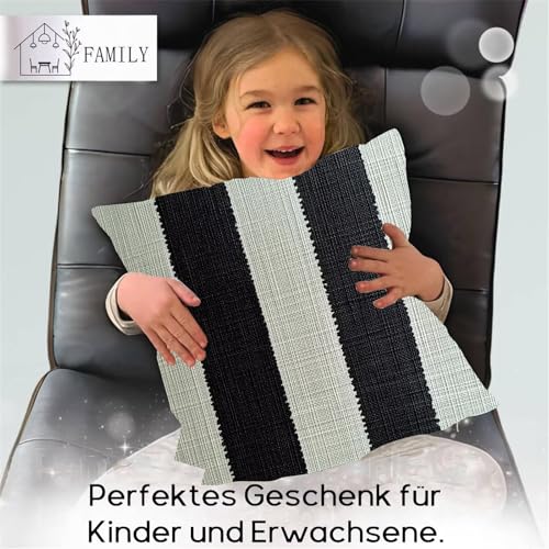 Housse de coussin imperméable 65x65 cm haut de gamme aspect lin noir pour fauteuil chaise - 7