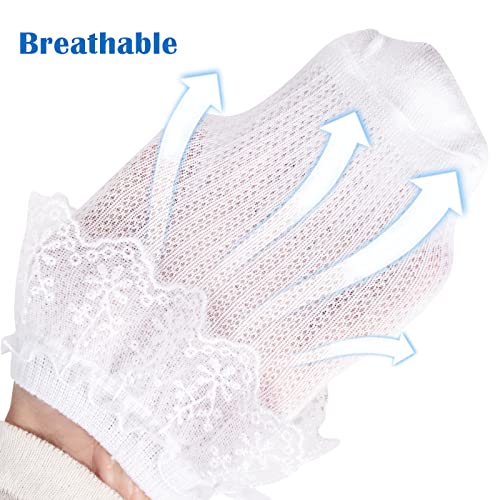 4/6 Pack Baby Toddler Girls Ruffle Socks White Lace Ruffle Frilly Princess Eyelet Cotton Ankle Dress Socks for Little Kids2