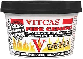 VITCAS Black Fire Cement - Excellent Adhesion - Converts to Rock Patching Repairing Fireplaces Stoves Boilers - Easy To Use Air Tight Seal Quick Repair Time 500 gram