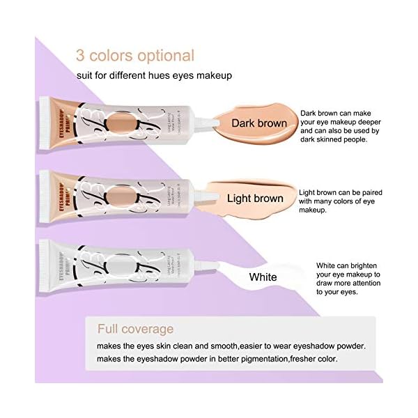 Ownest 3 Colors Eyeshadow Makeup Primer,Liquid Matte eyeshadow primer Base,Waterproof Long Lasting Makeup-Set A