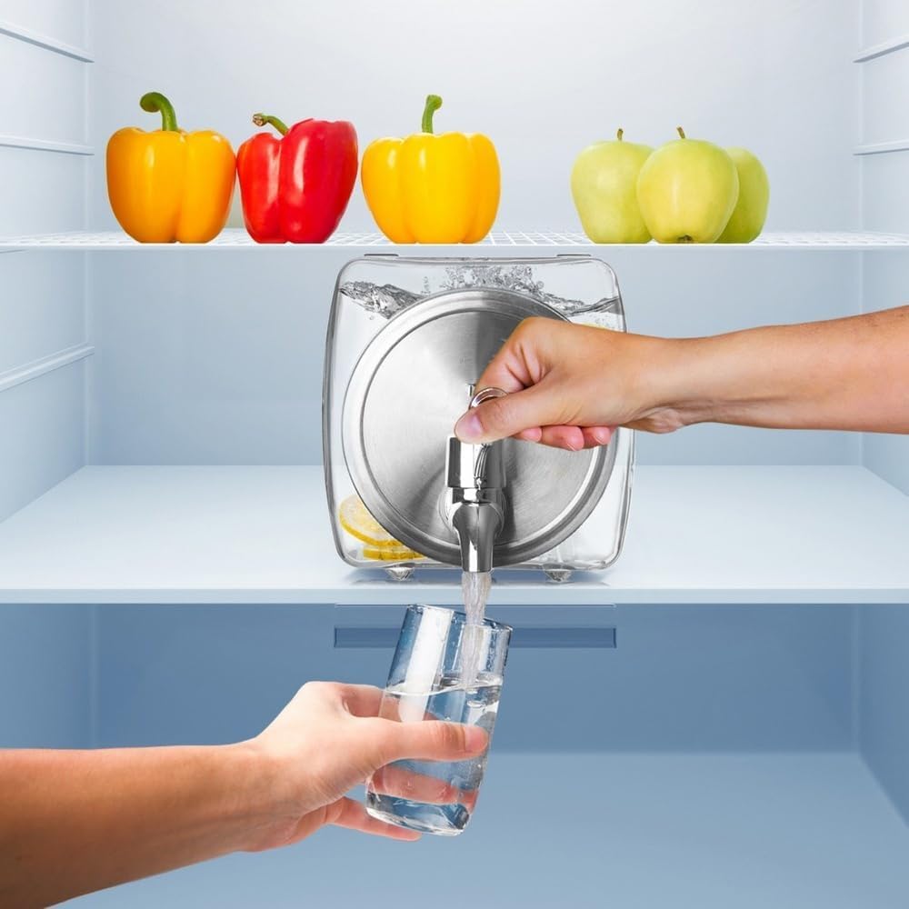 Dispensador de bebidas de cristal con grifo para bebidas en el frigorífico, 3,5 L
