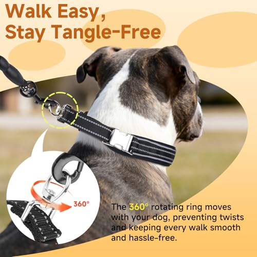 Mayerzon Martingale No Pull Collar for Medium Large Dogs, Walking Training Collar for Dogs German Shepherd Boxer Rottweiler That Pull, Reflective, with 360° Swivel Ring and Release Buckle(XL, Black) by Mayerzon - Image 5