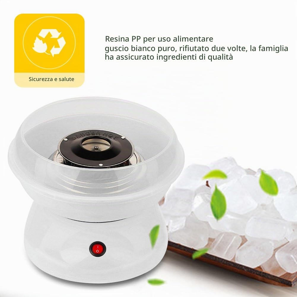 Macchine per zucchero filato Cotton Candy Famiglia 3 colori (cucchiaio di misurazione+ bastoni di bambù) (Bianco)