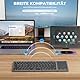 seenda Faltbare Bluetooth Tastatur mit Touchpad, Wiederaufladbare Kabellose Klappbare Tastatur mit Trackpad für Android Windows iOS Mac Handy Tablet Laptop, DE QWERTZ, 3 Bluetoothkanälen, Schwarz