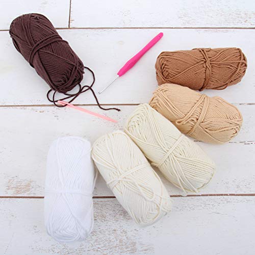 Image of ThreadArt Cotton Crochet Yarn Set #4, 6 Pack 50g 85yd, Neutral Colors