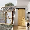 TSMST 200cm Schiebetürsystem Komplett-Set für Schiebetüren mit Bodenführung Schwarz Schienen-Kit Passend für eine einzelne Holztür, J-Form #6