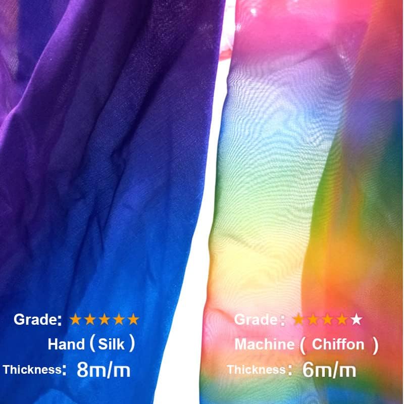 Nimiman Women 100% Real Silk Belly Dance Veils Dancing Hand Scarves Gradual Color Adult Size - Image 6