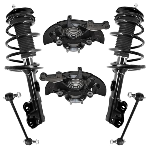 Image of Detroit Axle - Front Steering Knuckles Wheel Hubs Struts w /Coil Spring Sway Bars Kit for 2012-2017 Toyota Camry 2.5L 2013 2014 2015 2016 Replacement - 6pc Set