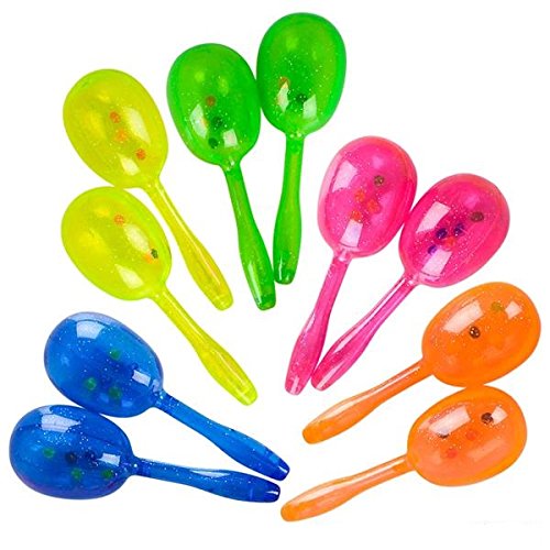 4. 12 Maracas Bright and Colorful Party Favors