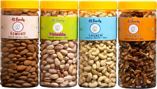 See full amazon price history chart for 41 FOODS Premium Dry Fruits & Nuts Combo of Healthy Fresh Raw Whole Cashew Real Californian Almond Kernal Californian Roasted & Salted Pistachios Shelled Californian Walnut Giri (250gm x 4) 1000g | Badam Kaju Pista Akhrot | Nutritious & Delicious Mix 41 FOODS Premium Dry Fruits & Nuts Combo of Healthy Fresh Raw Whole Cashew Real Californian Almond Kernal Californian Roasted & Salted Pistachios Shelled Californian Walnut Giri (250gm x 4) 1000g | Badam Kaju Pista Akhrot | Nutritious & Delicious Mix (B0B59T7R7X) Amazon Price History, Amazon Price Tracker