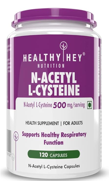 Healthyhey Nutrition N-Acetyl L-Cysteine (NAC) - Non-GMO - Gluten Free -Pack of 120 Veg. Capsules