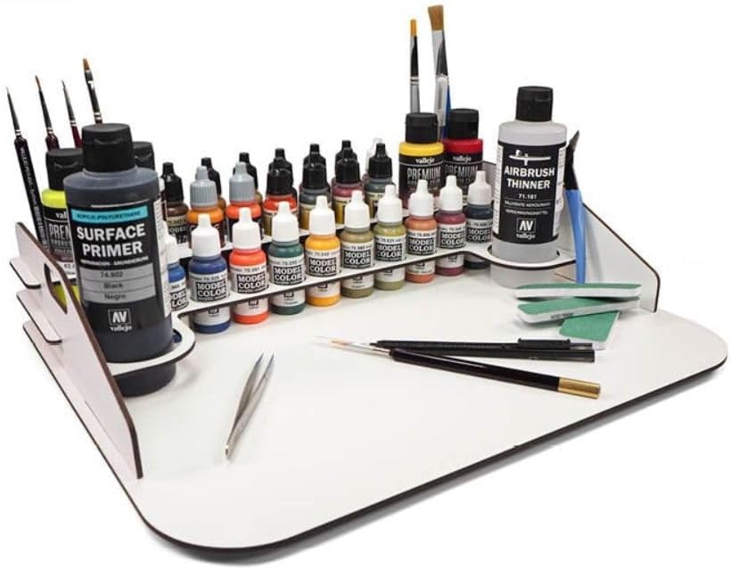 Vallejo - Paint Display and Work Station with Vertical Storage for Acylic Paints for Scale Models and Miniatures | Size 40 x 30 cm (15.75 in x 11.81 in)