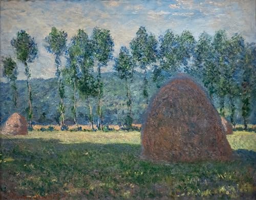 Cuadro de Monet de 60x90cm para transformar el salón con una pintura al óleo de pajar clásico