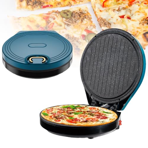 Pizzera - Horno portátil de 1800 W con control de temperatura independiente, superficies antiadherentes para calentamiento rápido