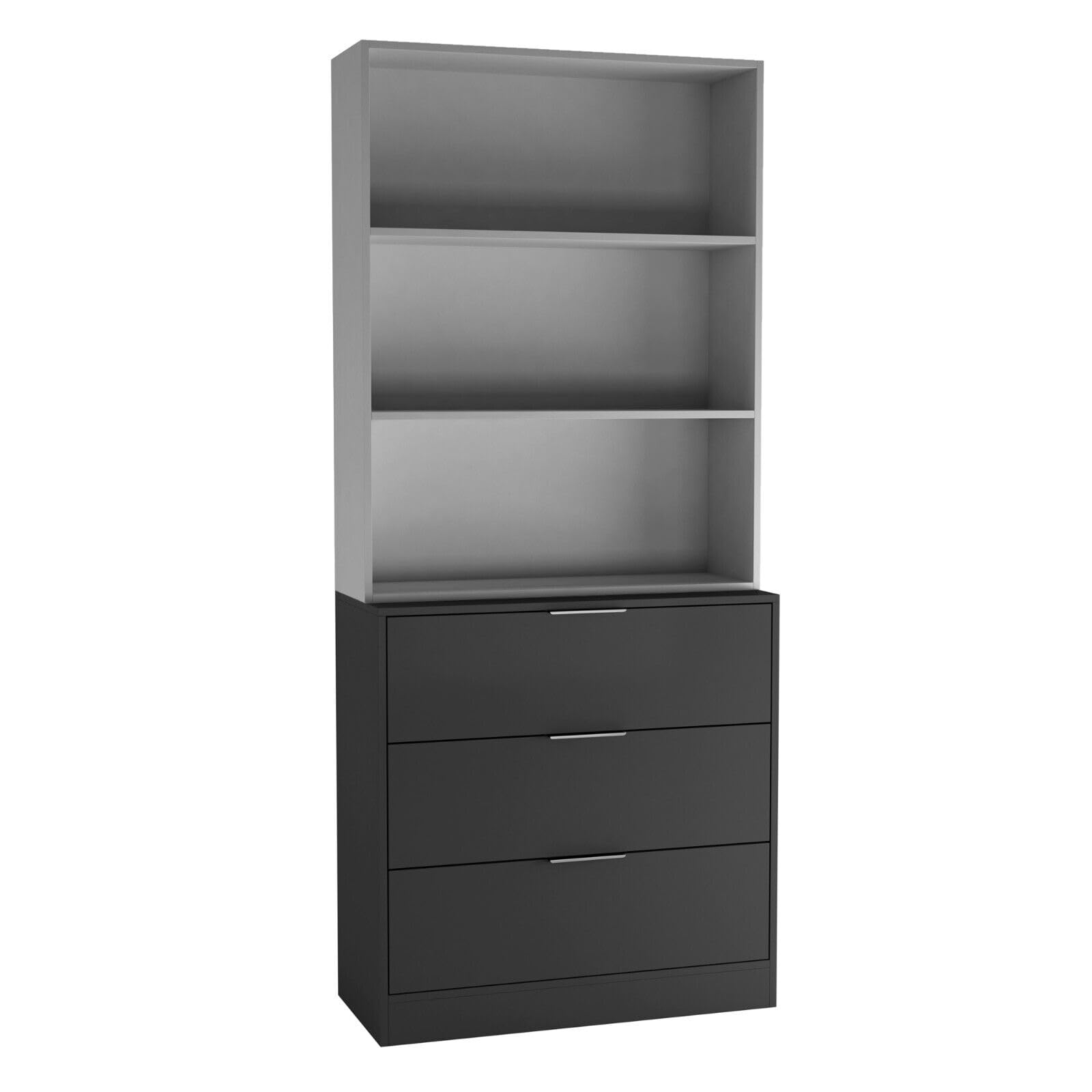 URBNLIVING 60/80cm 3 Drawer Tier Wooden Storage Chest Cabinet & Display Bookcase Shelving