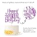 Kaoenla 3D Butterfly Happy 60th Birthday Cake Topper, Butterfly Theme 60th/sixty Birthday/anniversary Party Cake Decor (60th, Purple)