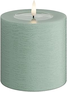 Deluxe Homeart Unique - Vela LED para interiores (10 x 10 cm), color verde salvia