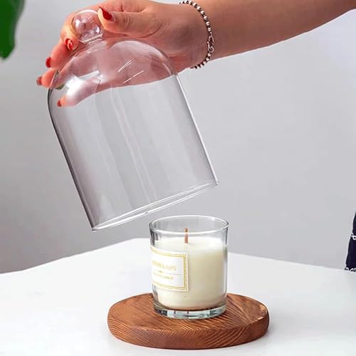 Miniatura 2 de LTLYLGEGE Cúpula de cristal de 4.72 x 8.46 pulgadas de alto para cubierta de vela, tarro de campana con mango superior, cúpula de cristal