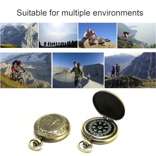 Brújula vintage portátil para camping y senderismo miniatura 7