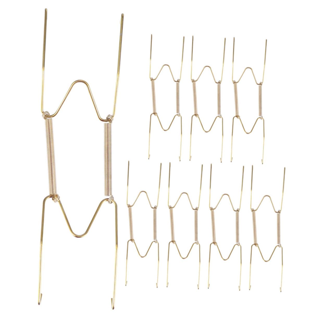Cabilock Chic W-Shape Decorative Plate Holders 8 Pack of Vintage Steel Invisible Wall Mount Plate Hangers for Display