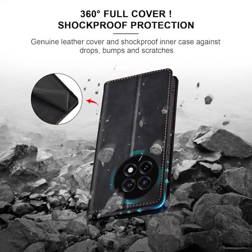 Image of Jasonyu Flip Wallet Case for OnePlus 13R,Black