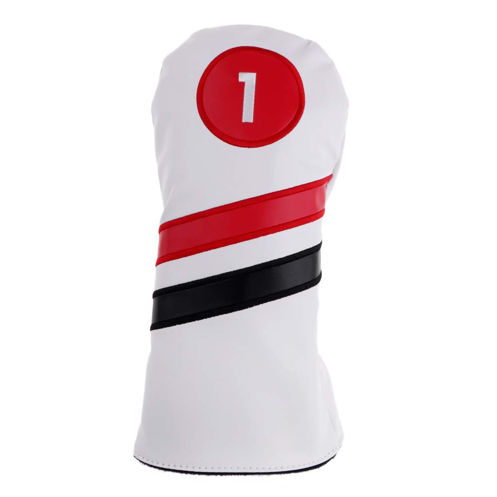 Fundas Impermeables para Cabeza de Golf PU Driver Madera Calle Blanca