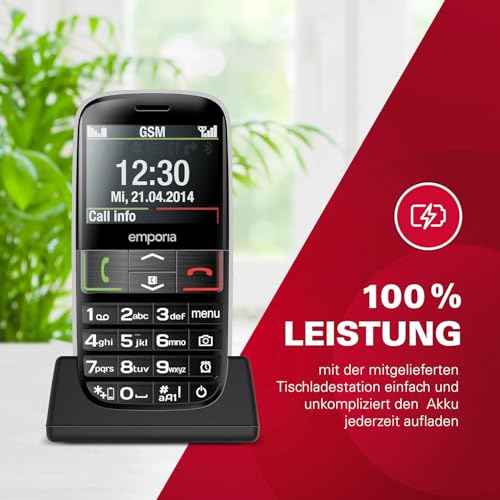 emporiaEUPHORIA | Seniorenhandy | Tastenhandy ohne Vertrag | Mobiltelefon mit Notruftaste |...