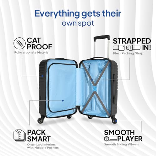 Image of American Tourister Ivy NXT|Large Size Check-in Spinner Trolley Bag (79 cm)|360 4 Wheel Travel Luggage|Hard Case Polycarbonate (PC) Suitcase|Mounted TSA Lock|Black