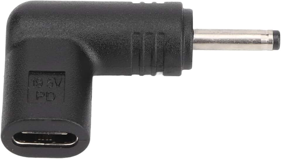 Asixxsix 100W PD USB C a CC 3.0x1.1mm Adaptador, Adaptador USB C Tipo C Com Gatilho do Emulador PD e Design Angular de 90 Graus, para Laptop e Dispositivos 18,5 a 20V