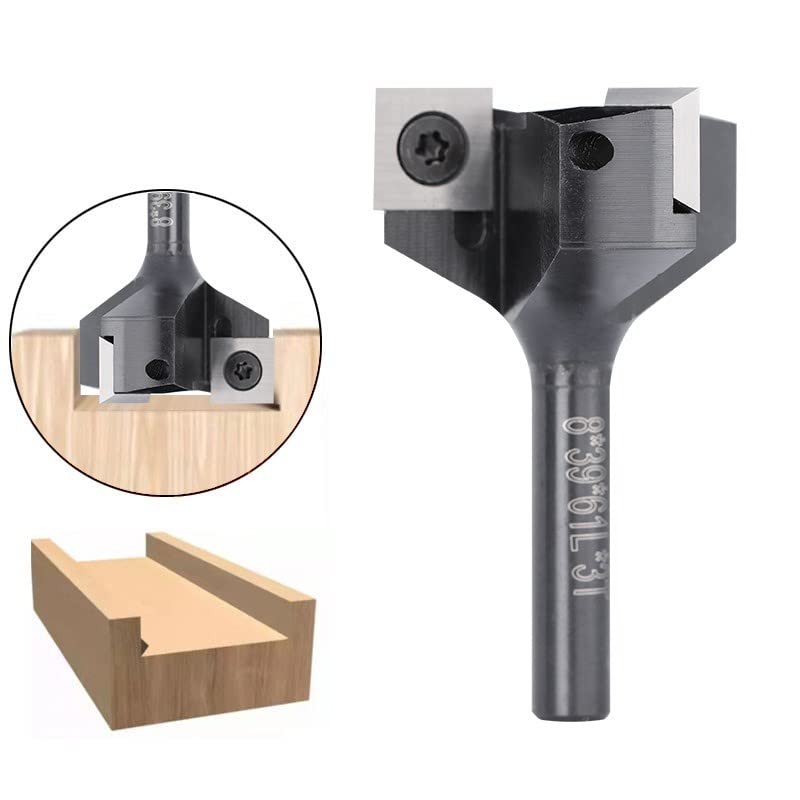Fresa de madera, vástago de 8mm, brocas de cepillado 3T/4T, fresa de extremo frontal, broca de enrutador de superficie CNC estilo Spoilboard