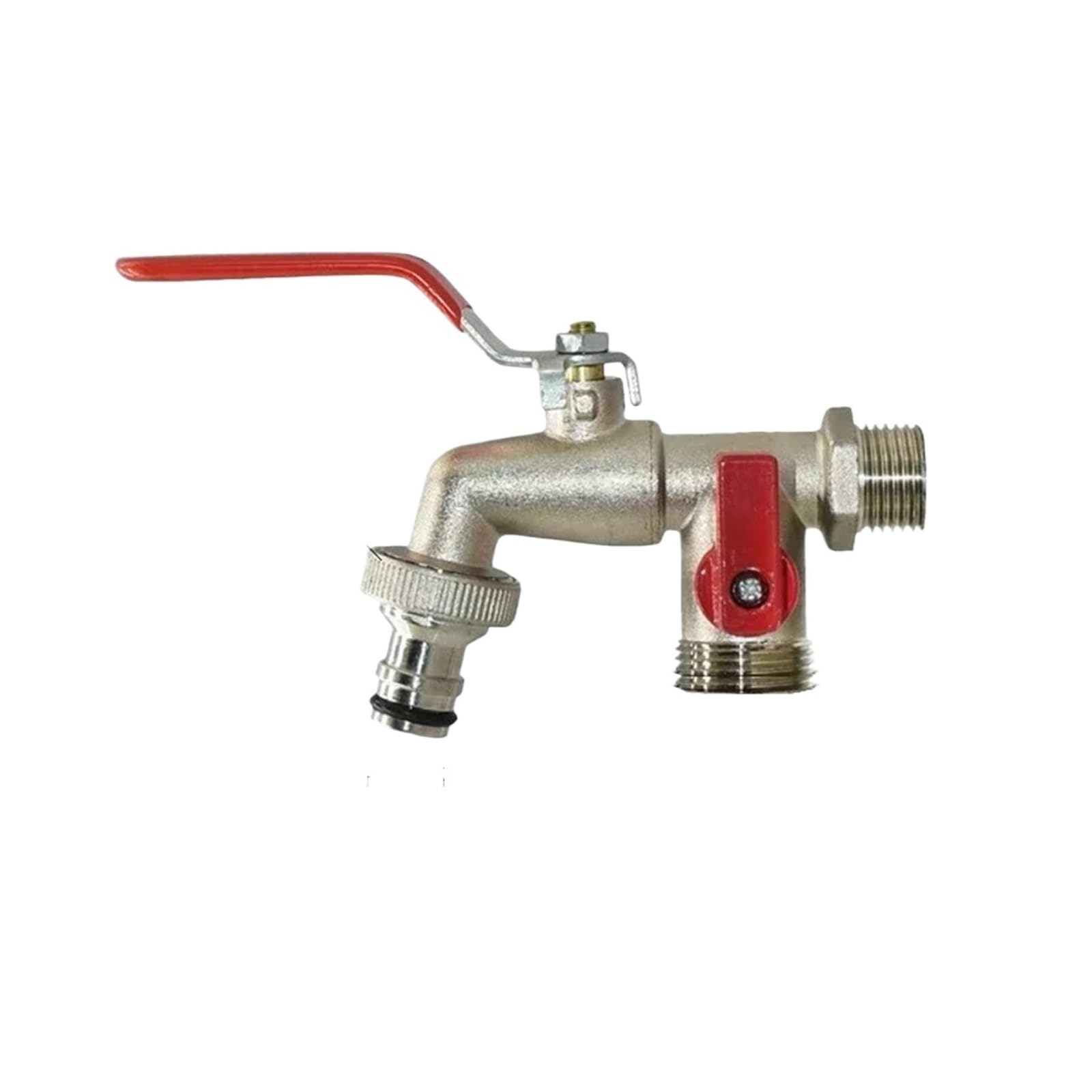 Outside Tap Outdoor Balcony Faucet with Dual Nipple Zinc Bibcock for Home and Industrial Irrigation(Color-02)