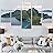 SIGNWIN 5 Panel Canvas Wall Art Coastal Scenery for Home Decorations Ready to Hang - 60"x32"