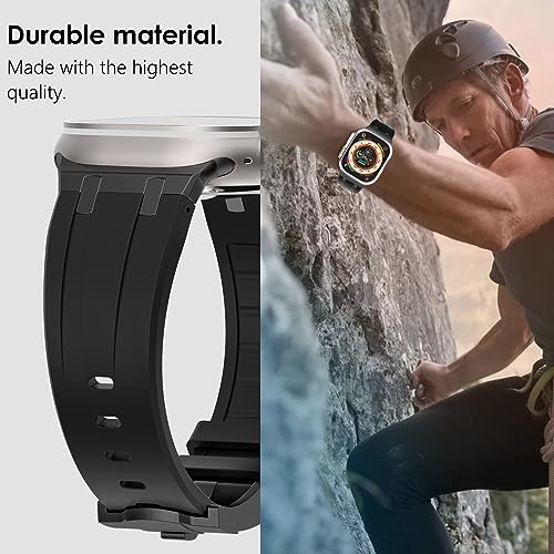 WINGLE AP Luxury Bands for Apple Watch Band Ultra 2 Band Ultra 49mm 46mm 45mm 44mm 42mm Men Women Series 10 9 8 7 SE 6 5 4, Silicone Rubber Metal Adapter Sport Bands for iWatch 3 2 1 - Image 5