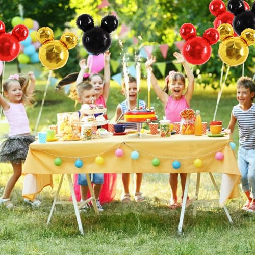 Vuzvuv 12pcs 24 Inches Mouse Head Foil Balloons, Black Red Gold Mouse Shaped Balloon for Birthday Party, Baby Shower,Theme Party Decoration,Graduation Party Supplies - Image 5