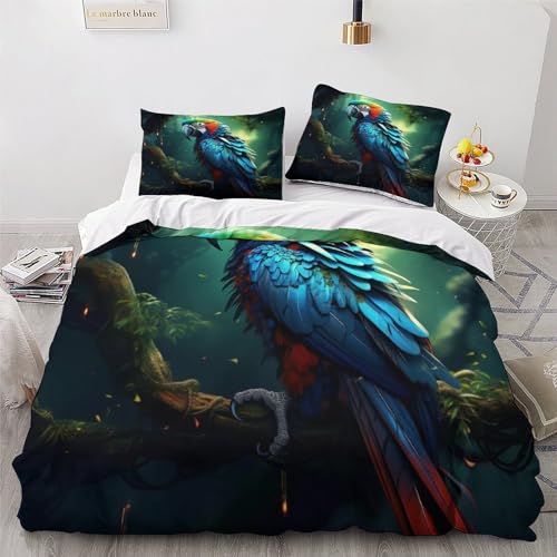 Housse de couette perroquet 220x240 lit King douce en microfibre