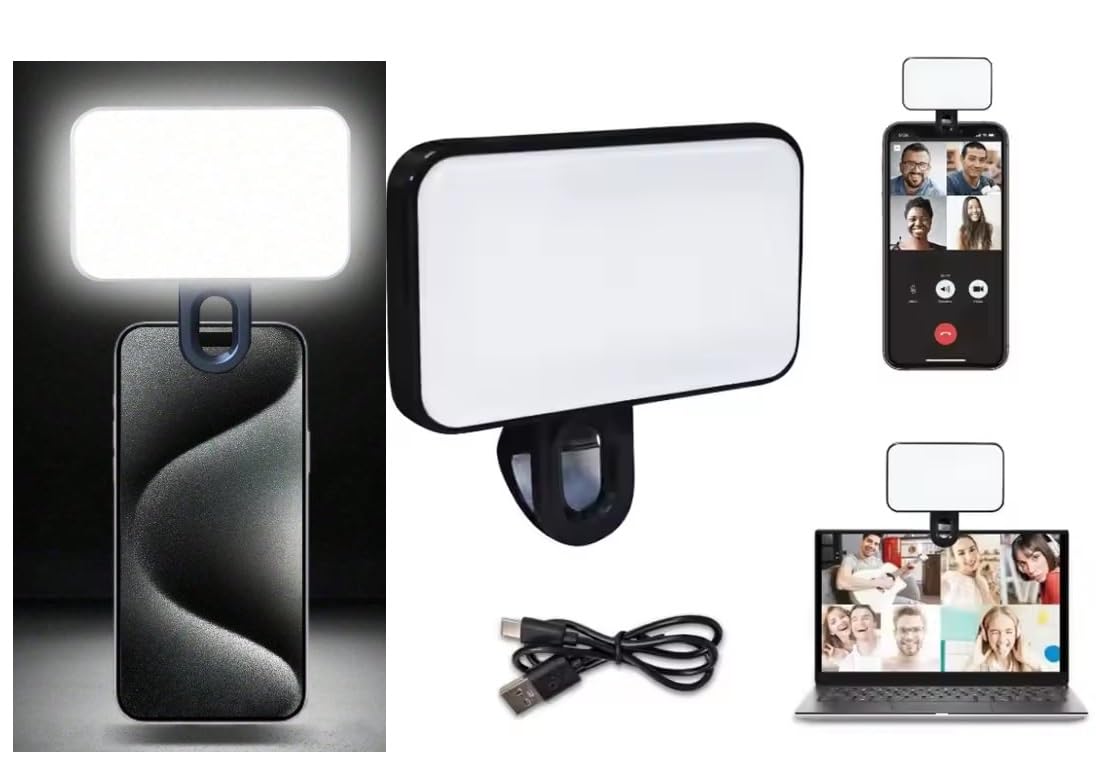 FKU LED Cube Light with Clip – Type-C Rechargeable, Adjustable Brightness, Selfie & Video Lighting (Pocket Rechargeable Led Selfie Light)-image-9