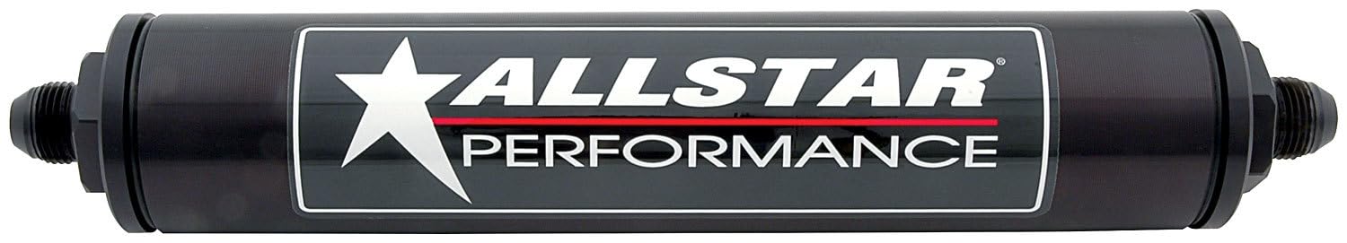 Allstar PerformanceAllstar ALL40219 Blue 12" Long x 2" Diameter Anodized Aluminum -10 AN Inlet/Outlet In-Line Fuel Filter