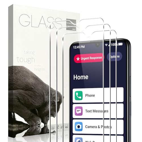 KLWAINM [3 Pack] Tempered Glass Compatible With Lively Jitterbug Smart4 Screen protector With 9H Anti Scratch Transparent HD Clear Bubble Free Protective Film