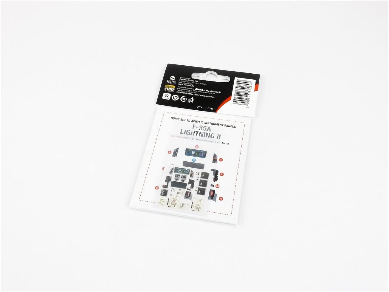 Red Fox Studio RFSQS-48140 1/48 F-35A Lightning II 3D Acrylic Instrument Cockpit Panel (for Tamiya)