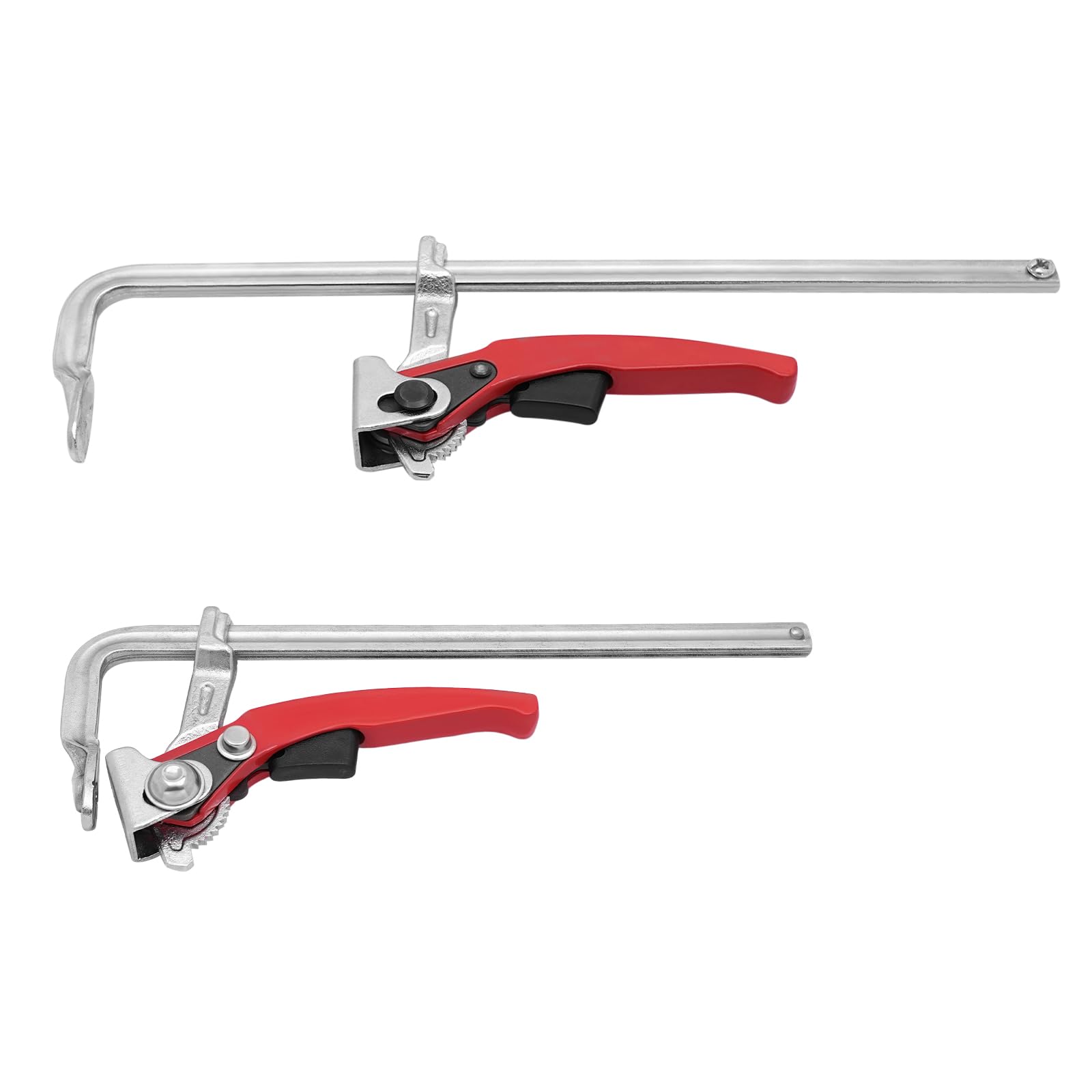 Pinza de sujeción manual roja de liberación rápida, carraca rápida, abrazadera de guía de sierra, abrazadera de mesa, fuerza de sujeción de 180 kg, para carpintería, construcción naval